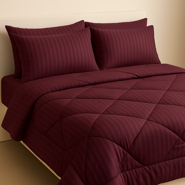 Berry Maroon (6 Pcs Comforter Set)